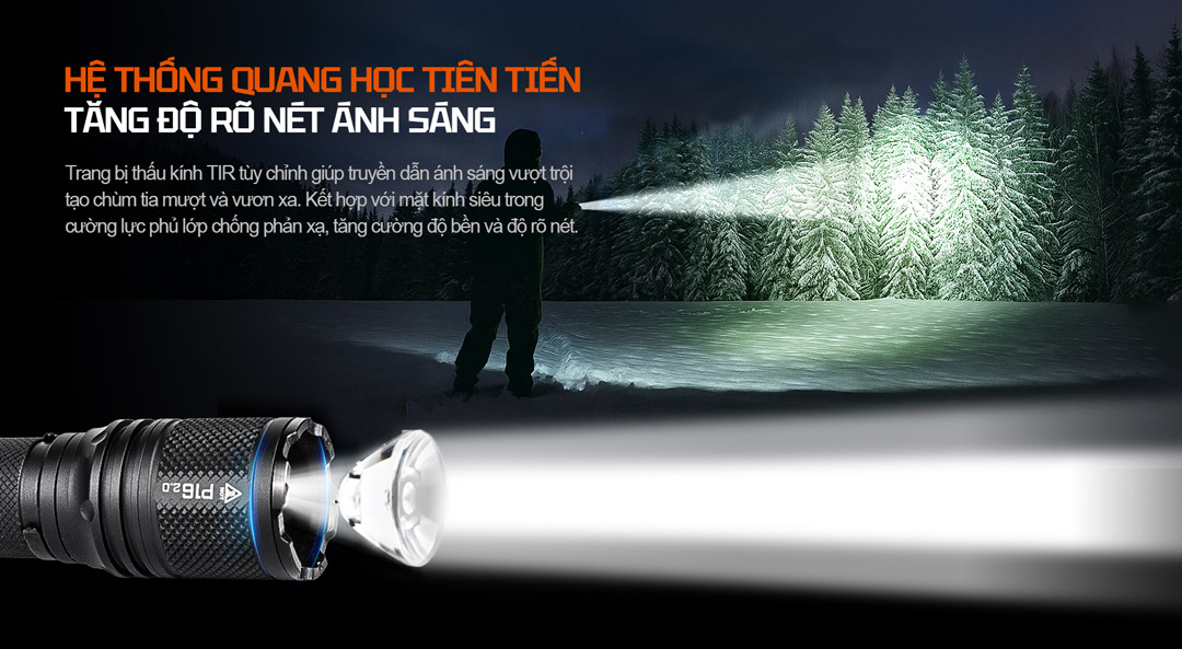 Thấu kính TIR ACEBEAM P16 2.0 tăng độ tập trung ánh sáng, cải thiện độ rõ nét và hiệu suất chiếu xa.