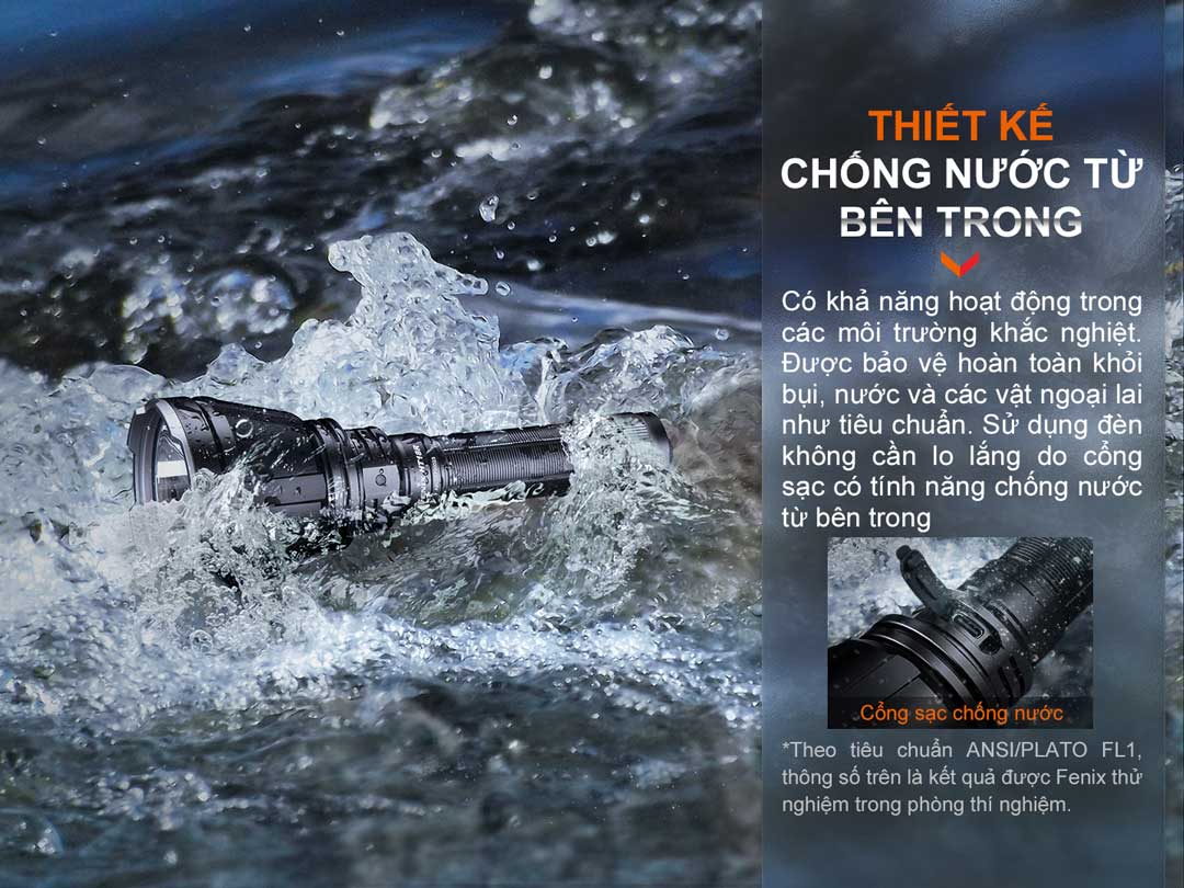 Đèn pin chiếu xa FENIX HT18R chuẩn chống nước IP68