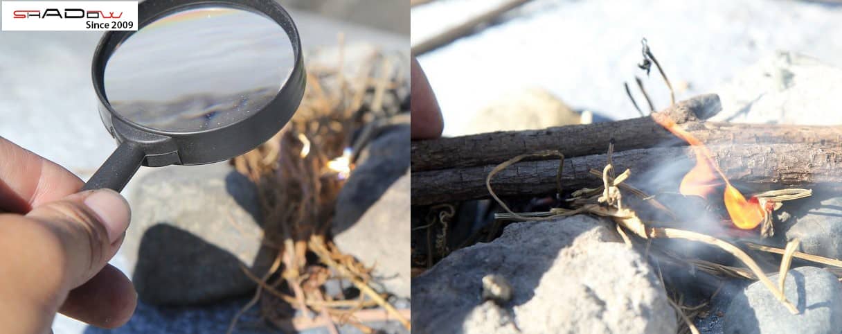 Cách làm ra lửa bằng kính hội tụ