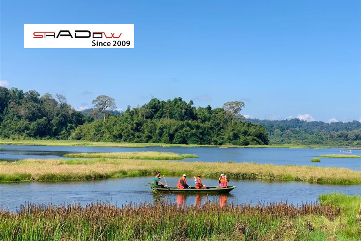 Chèo thuyền trên sông