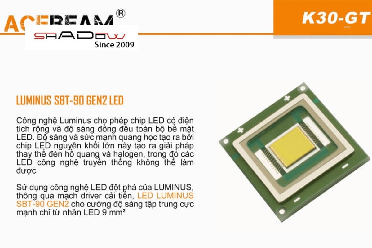 chip đèn LED đến từ thương hiệu Luminus
