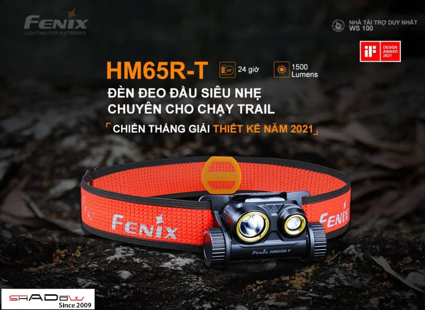 Đèn pin đội đầu 35w Fenix HM65R-T Black