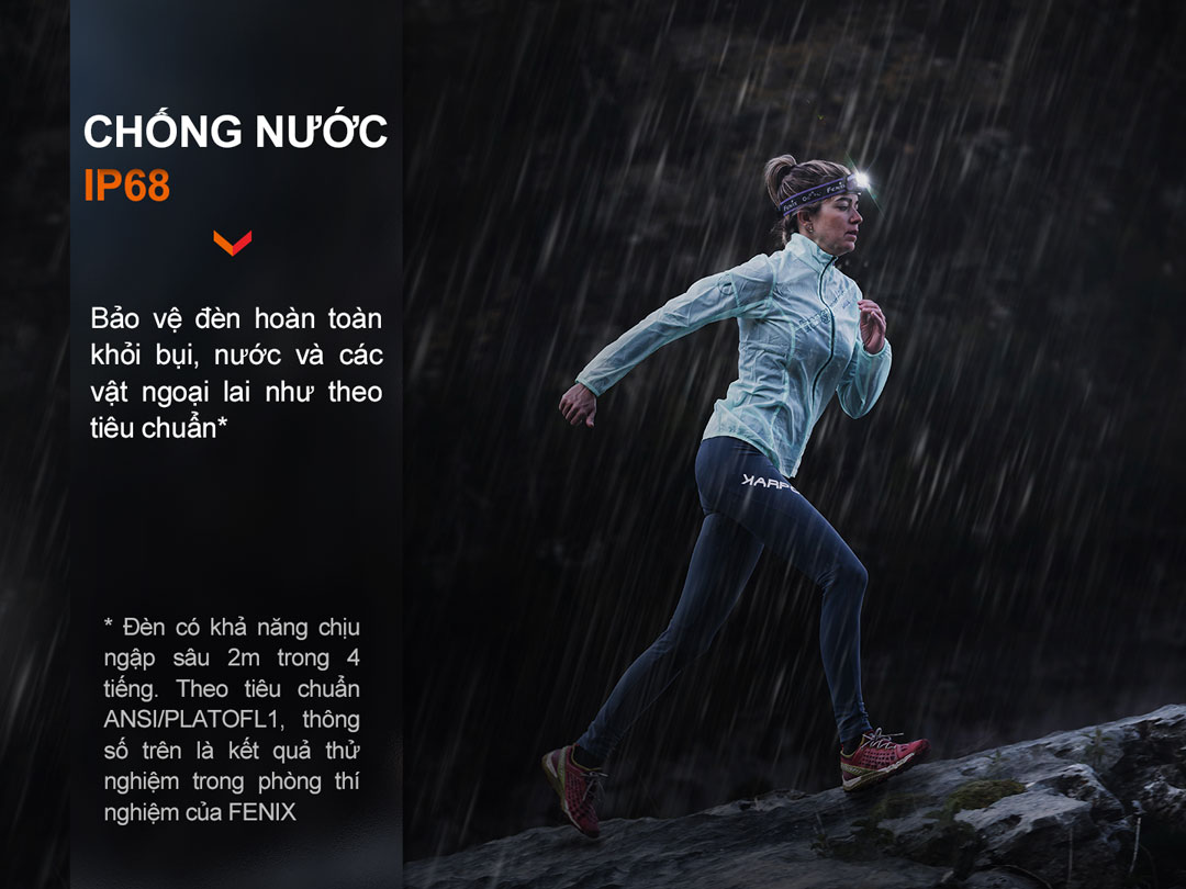 Đèn Fenix HM65R-T V2.0 chống nước theo tiêu chuẩn ip68