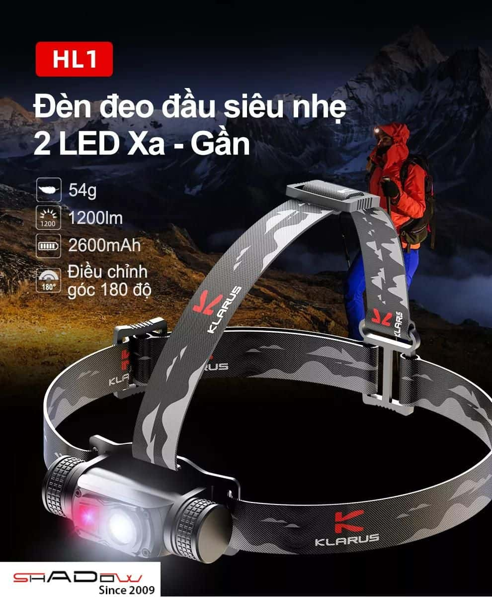 Đèn pin đội đầu KLARUS HL1