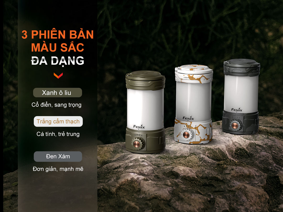 Đèn pin cắm trại FENIX CL26R Pro với 3 phiên bản màu sắc đa dạng cho người dùng lựa chọn