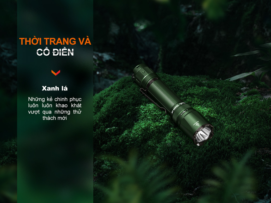 Đèn pin Fenix TK20R UE màu xanh lá – Thiết kế mạnh mẽ cho những người ưa khám phá và chinh phục thiên nhiên