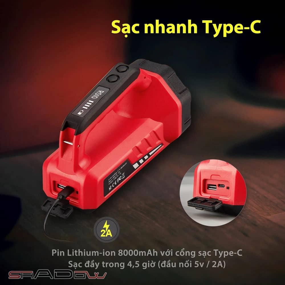 Đèn pin sạc Klarus RS10 trang bị cổng sạc USB C