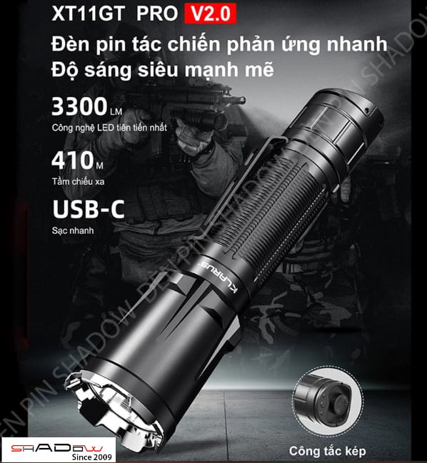 Đèn pin siêu sáng chống trộm KLARUS XT11GT PRO V2