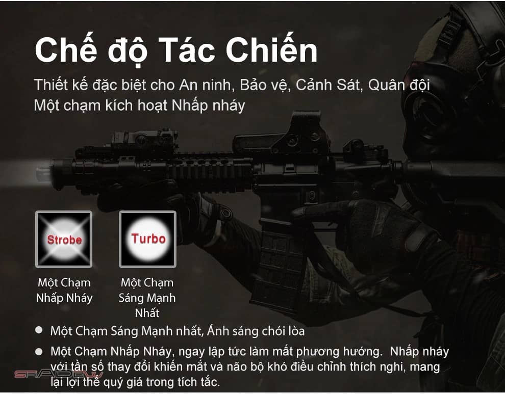 đèn pin siêu sáng quân đội Klarus XT21X Pro với chế độ tác chiến