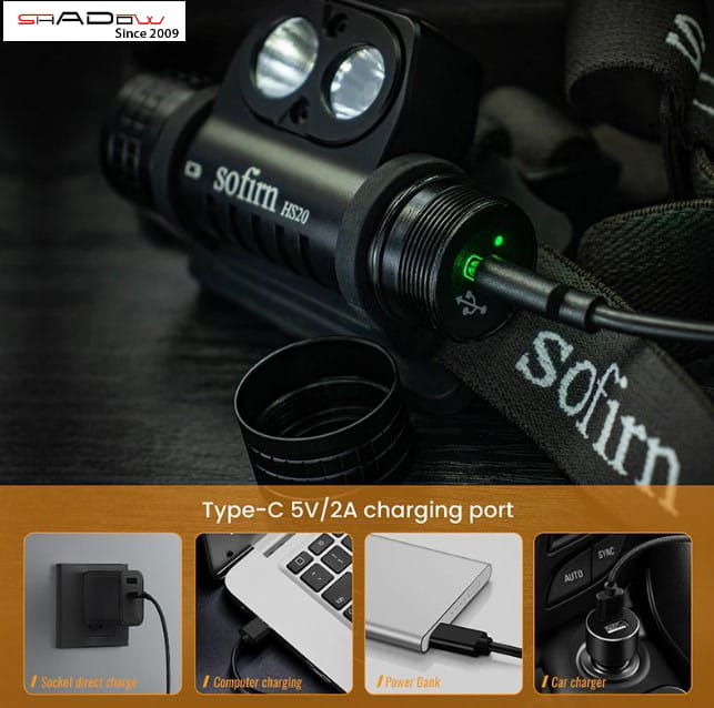 Đèn pin Sofirn HS20 trang bị cổng sạc USB-C nhỏ gọn tiện dụng