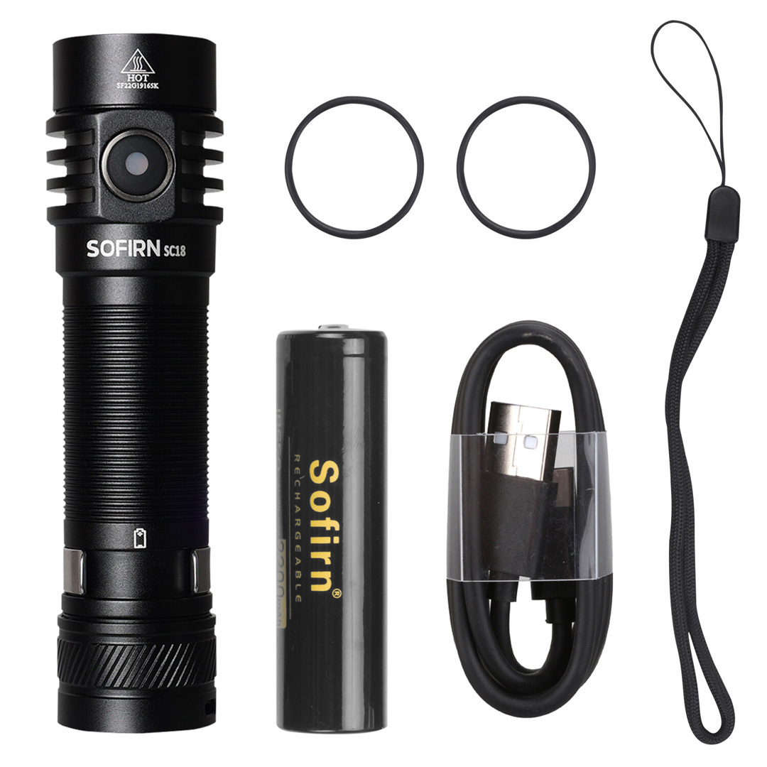 Bộ sản phẩm của đèn pin siêu sáng SOFIRN SC18