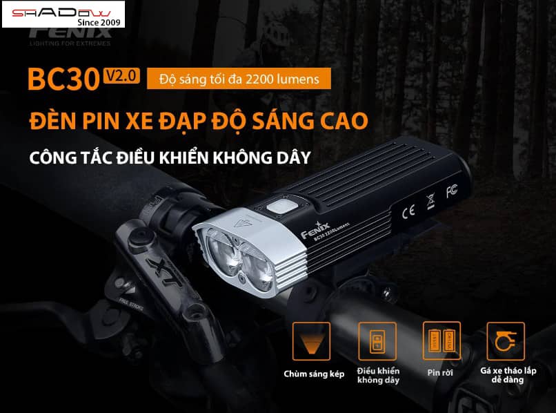 Đèn xe đạp Fenix BC30 V2