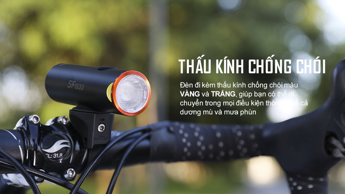 Đèn xe đạp MAGICSHINE SF1800 có thấu kích chống chói