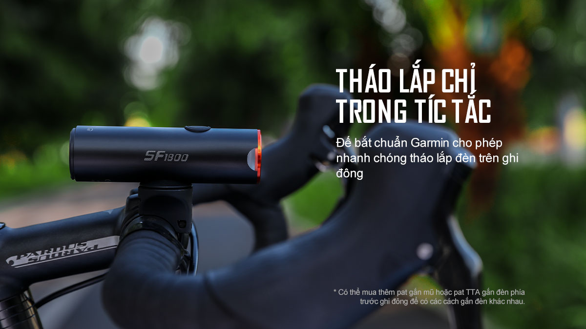 Đèn xe đạp MAGICSHINE SF1800 tháo lắp đơn giản