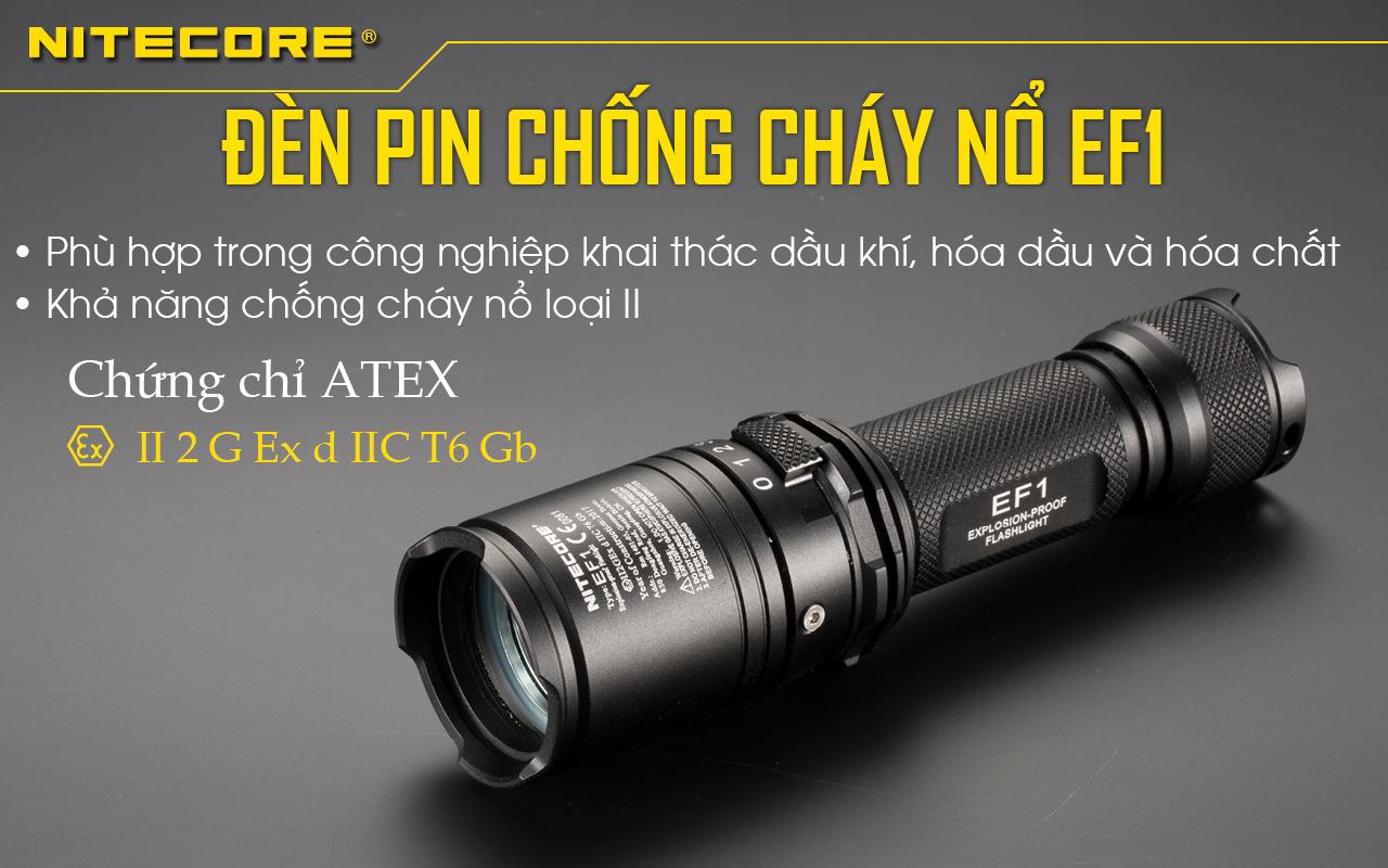 Đèn pin NITECORE EF1 chiếu sáng các góc tối một cách hiệu quả