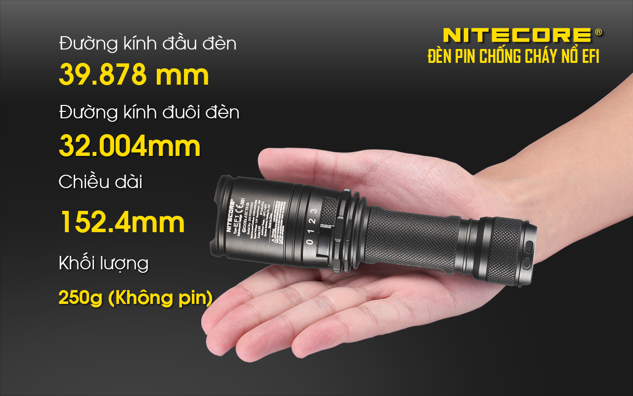 NITECORE EF1 có thiết kế nhỏ gọn, dễ sử dụng