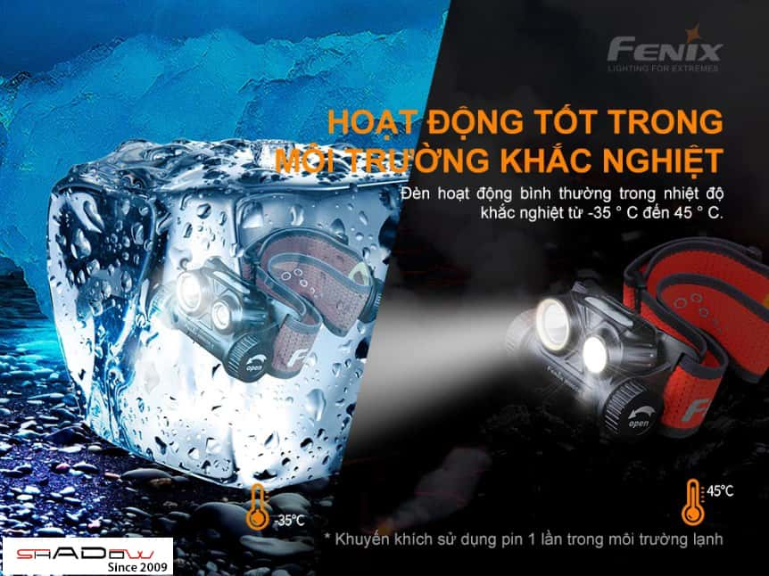 Fenix HM65R-T Black hoạt động tốt trong điều kiện khắc nghiệt