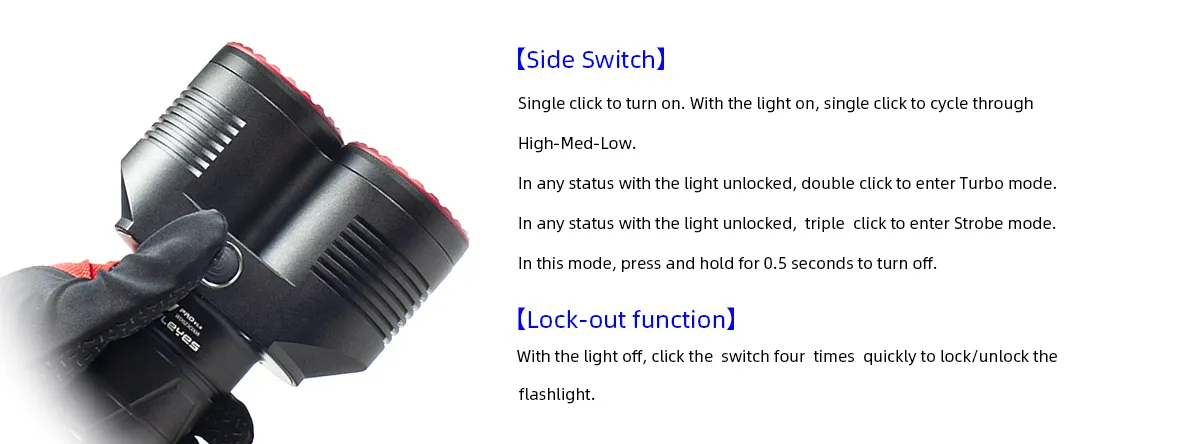 Công tắc bên cảu đèn MAXTOCH OWLEYES W PRO V2.0