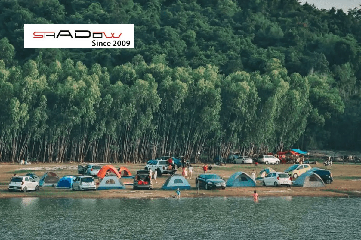 lều khi đi du lịch tại hồ Dầu Tiếng