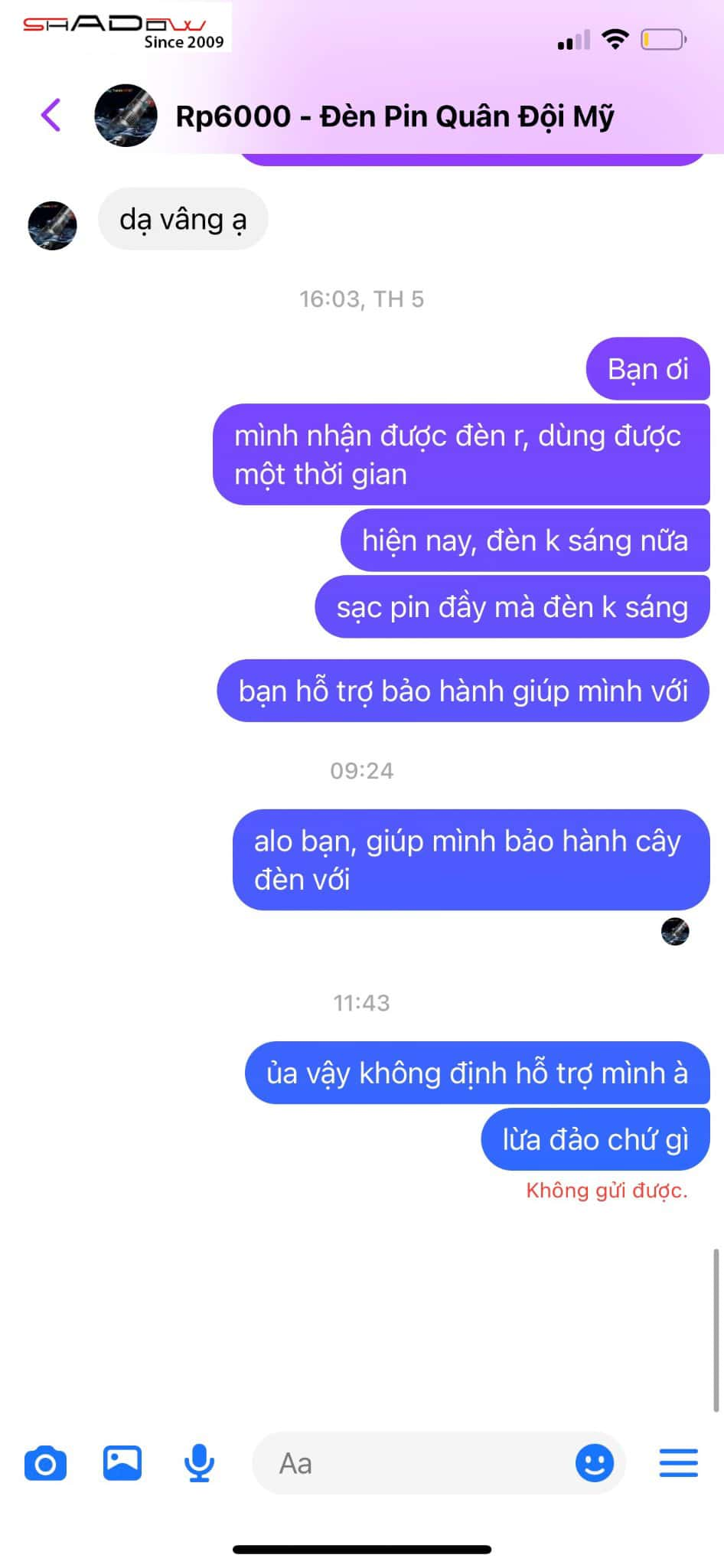 lừa đảo bán hàng không chất lượng trên facebook