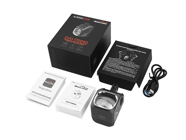 Bộ sản phẩm của đèn xe đạp EVO 1700SD