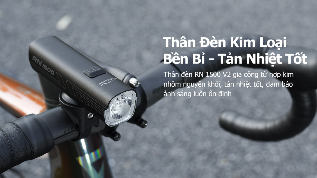 Thân đèn RN 1500 v2 làm từ hợp kim nhôm hàng không