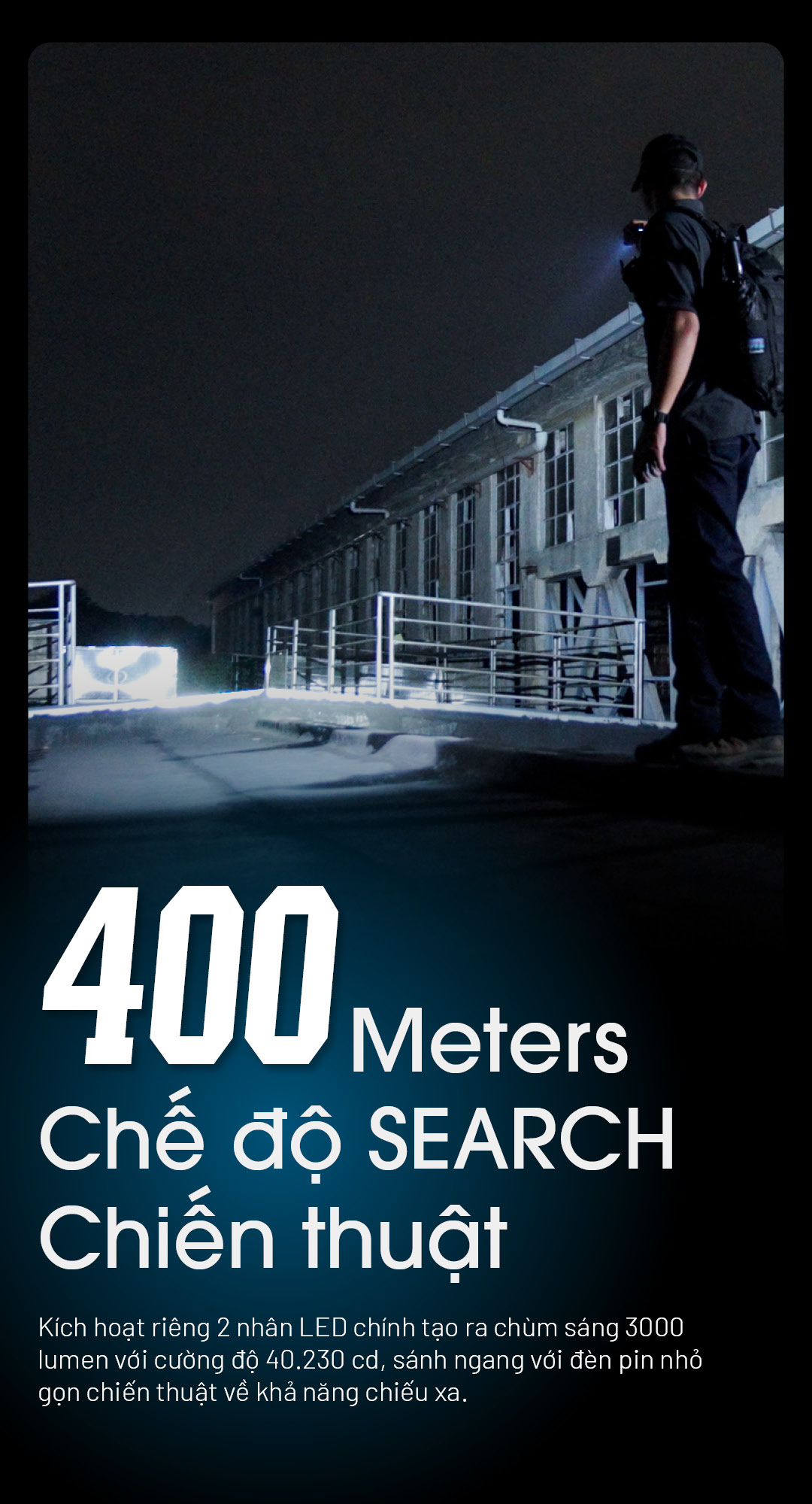 NITECORE EDC29 có khả năng chiếu xa tới 400m