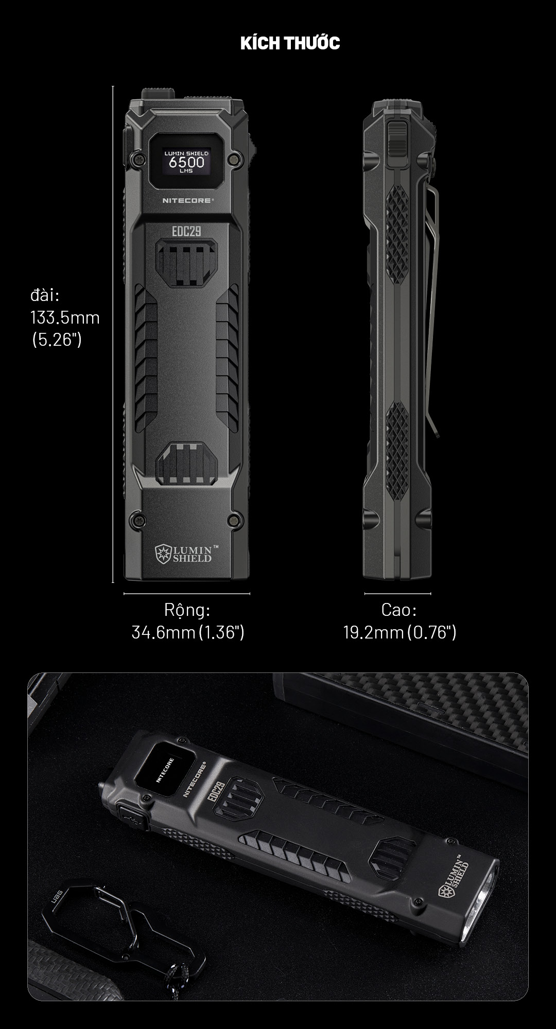 Kích thước gọn nhẹ NITECORE EDC29