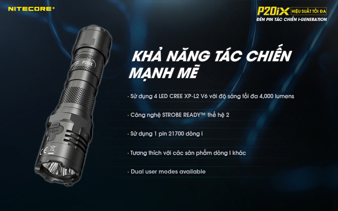 Ứng dụng đèn pin P20iX có khả năng tác chiến mạnh mẽ