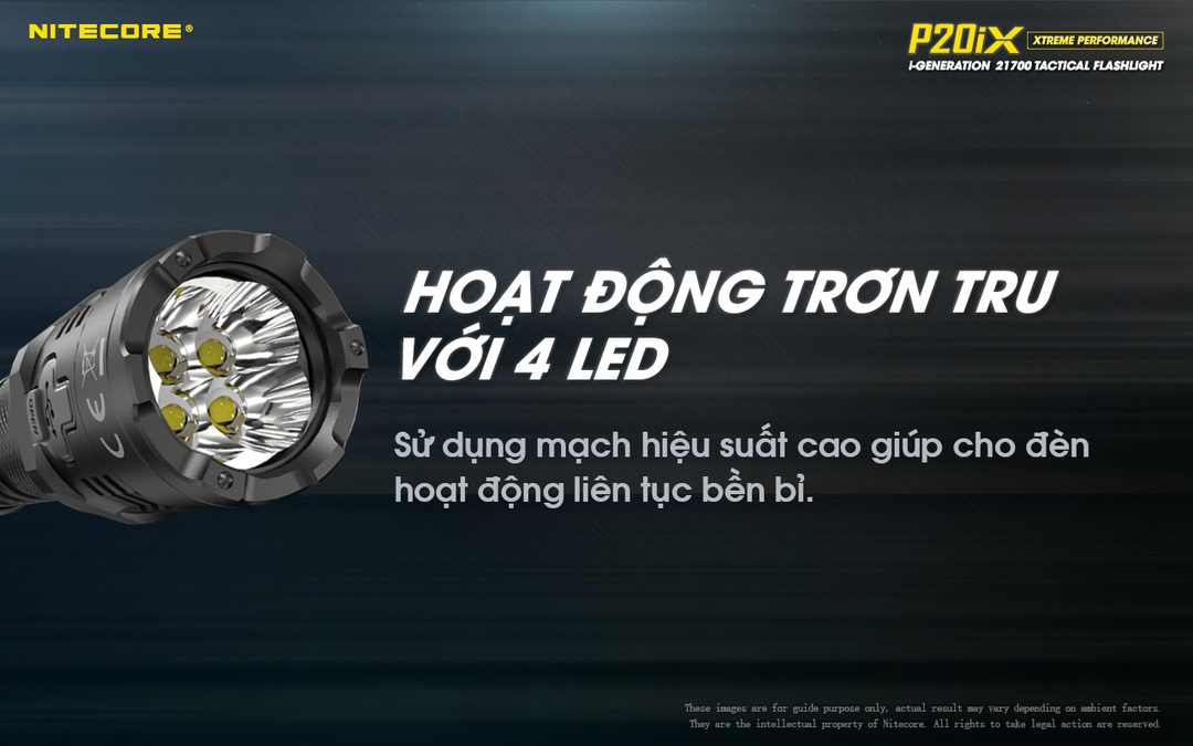 Đèn pin P20iX hoạt động liên tục bền bỉ