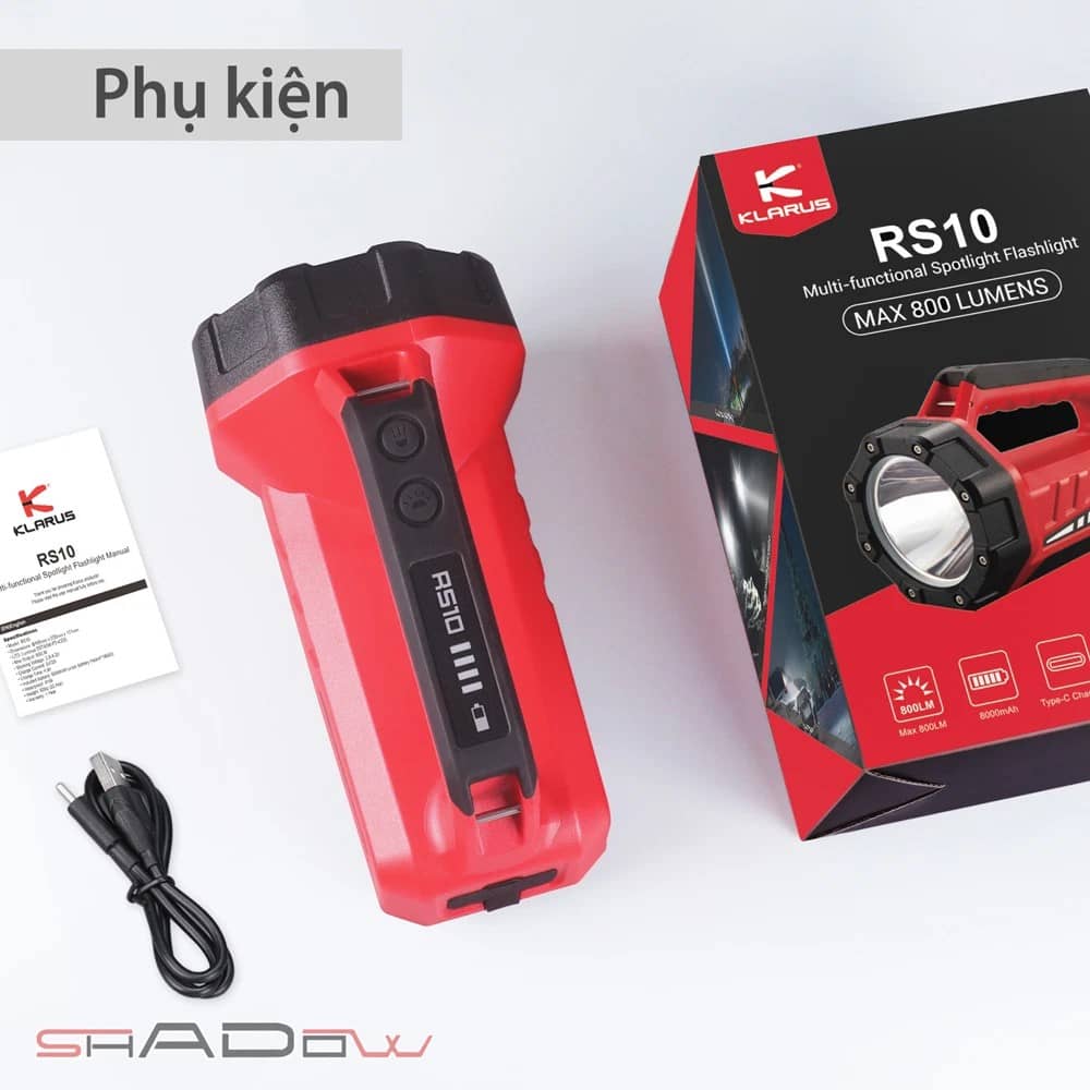 Phụ kiện đi kèm đèn pin sạc Klarus RS10