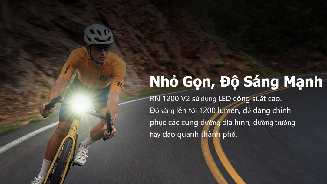 RN 1200 V2 có kích thước nhỏ gọn, độ sáng mạnh mẽ