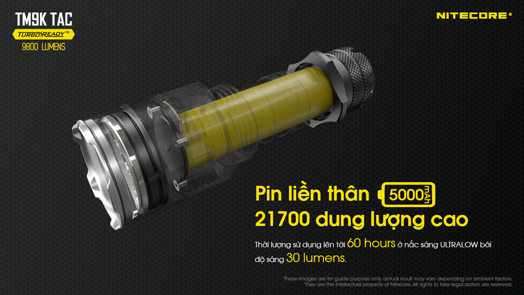 Thiết kế pin liền thân có dung lượng sử dụng cao