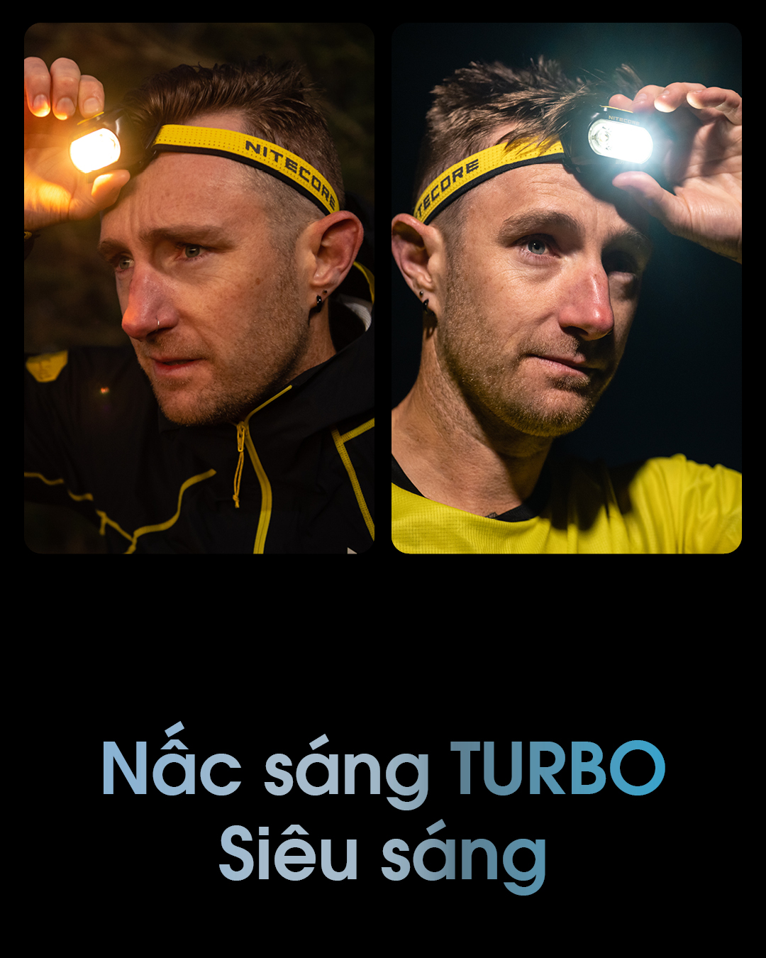 Chế độ Turbo siêu sáng của Đèn đội đầu NITECORE UT27