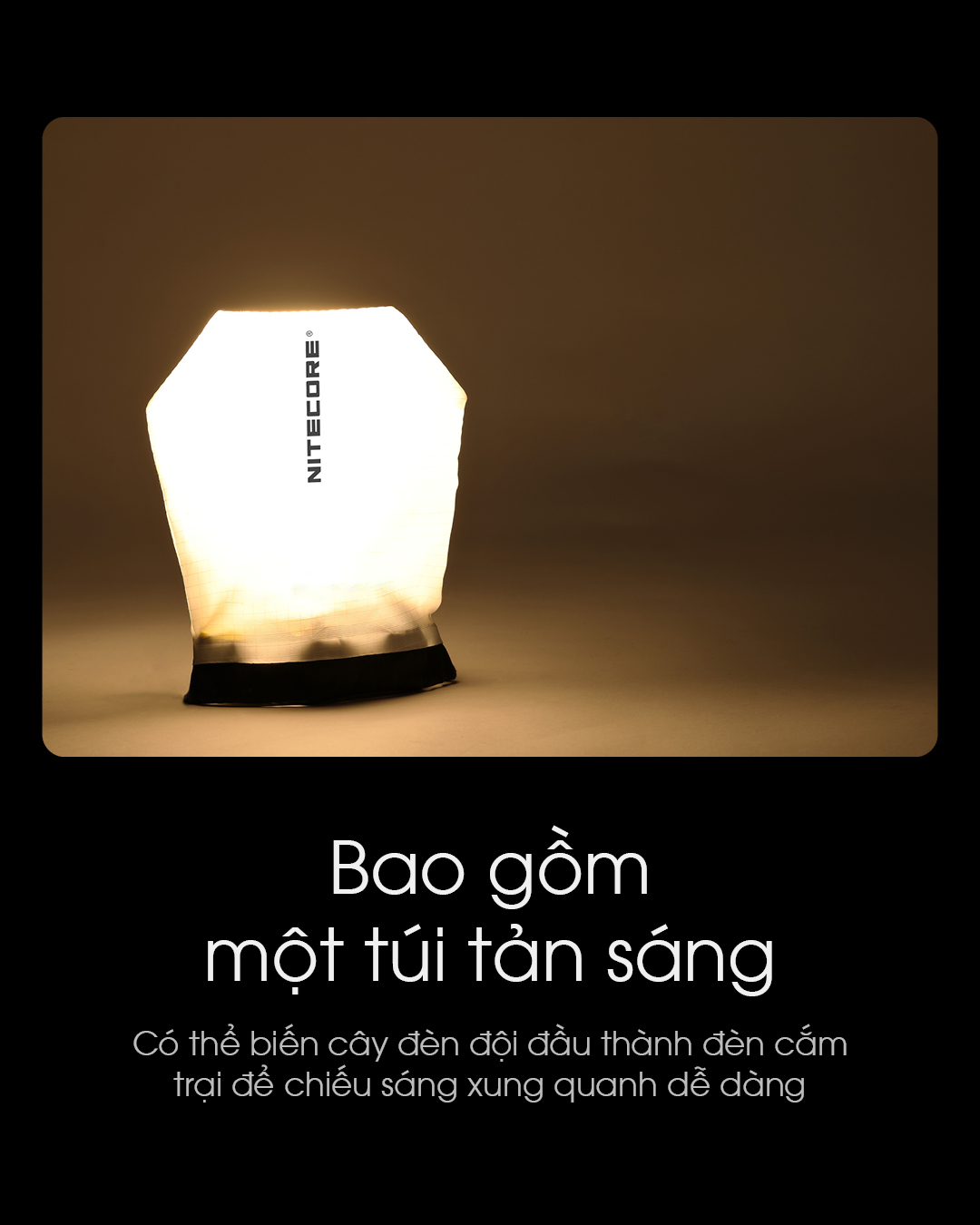 bao túi của đèn có khả năng tản sáng