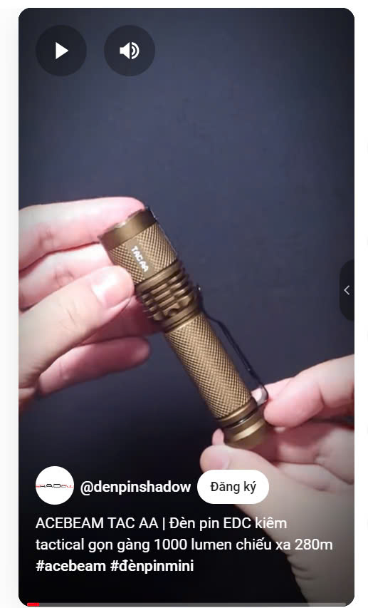 Video đèn pin Acebeam TAC AA