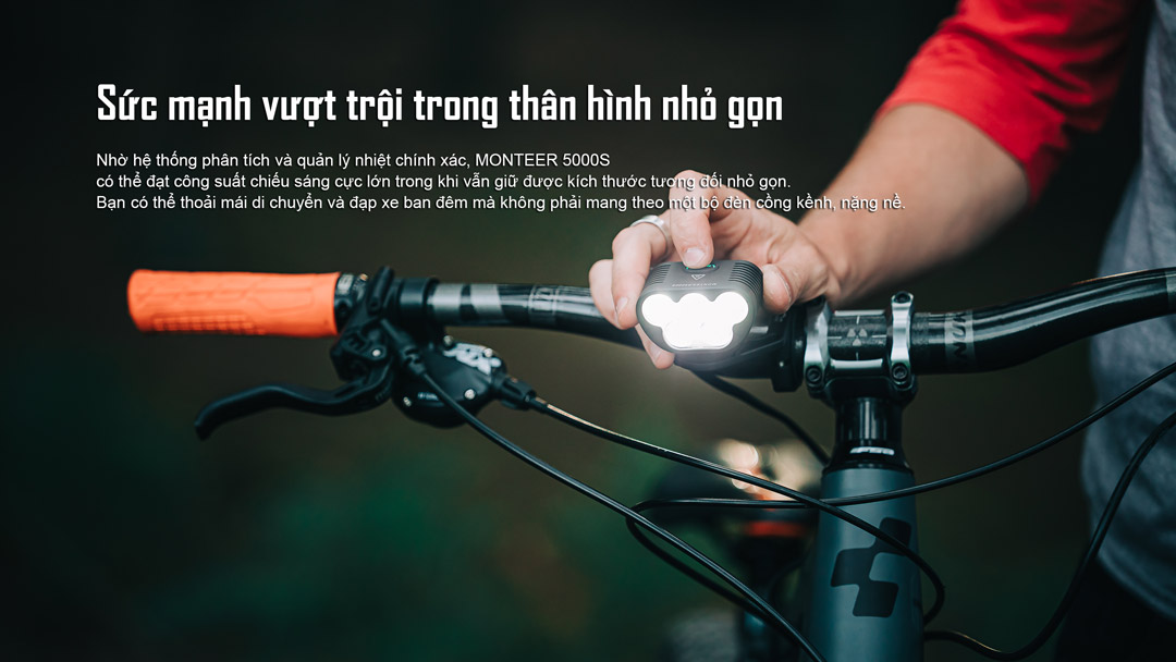 Công suất lớn trong thân hình gọn nhẹ, dễ lắp đặt trên ghi đông
