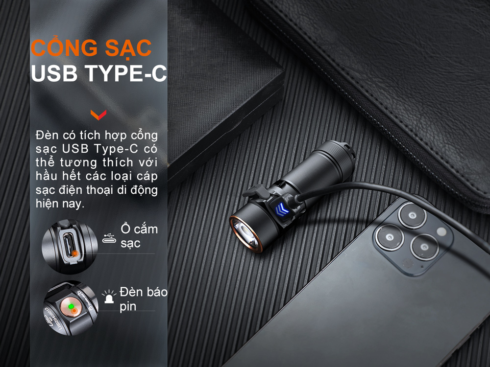 e18r v2.0 được trang bị cổng sạc usb c