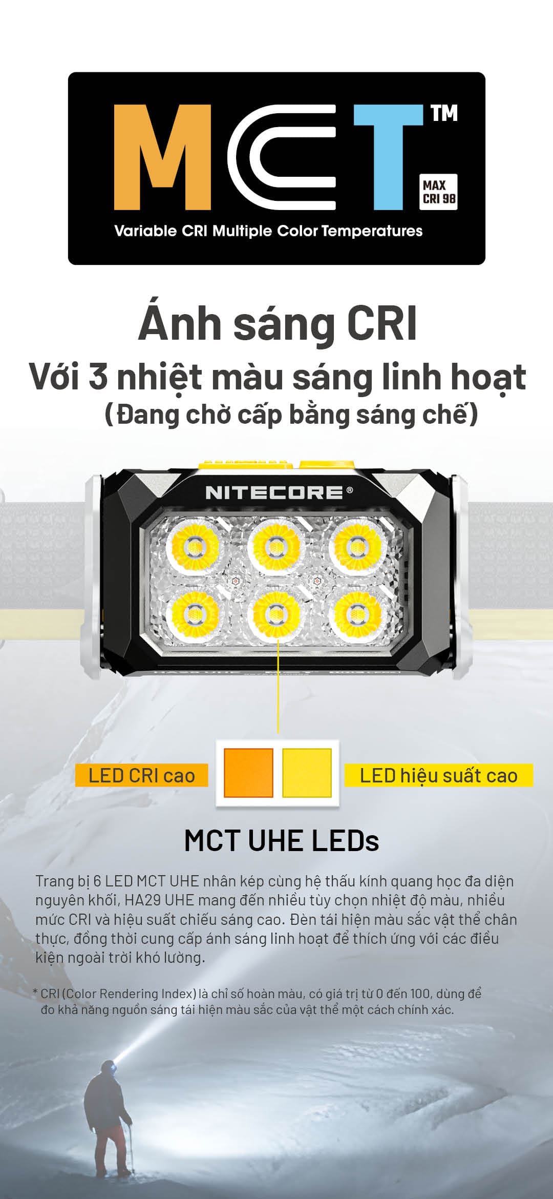 6 LED MCT UHE kết hợp quang học TrueVision+ cho ánh sáng dịu, tầm nhìn rõ.
