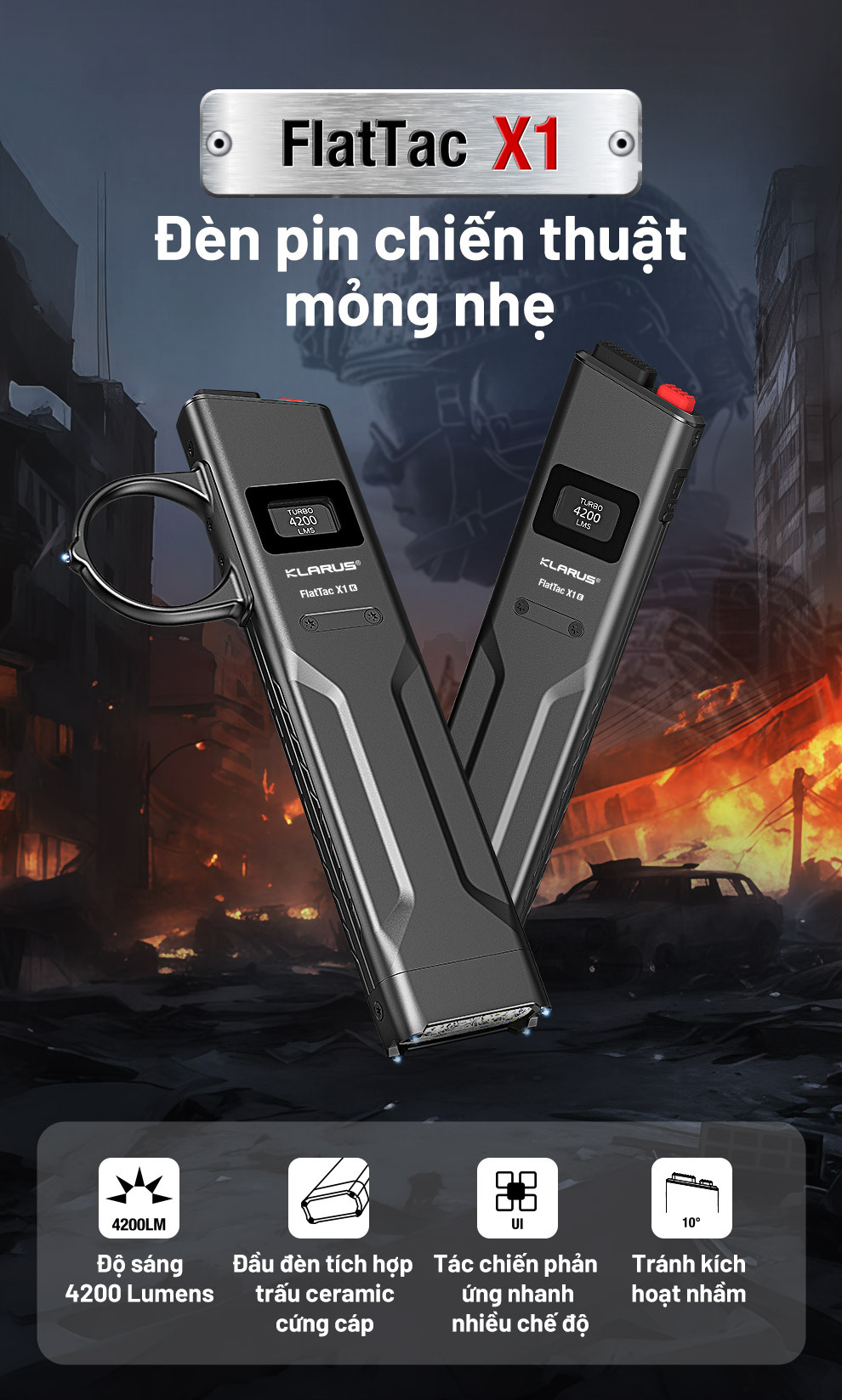 tổng quan về đèn pin flattac x1