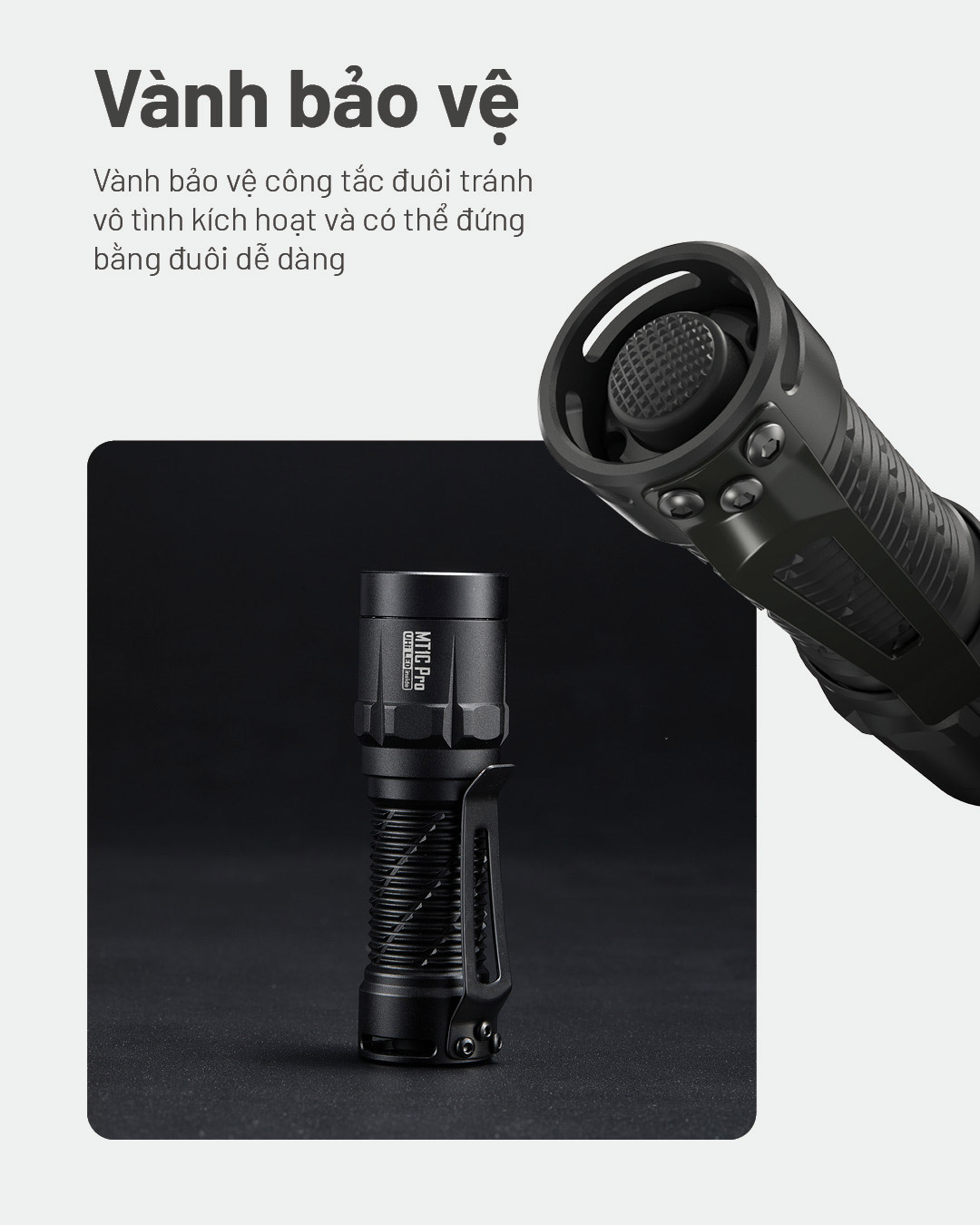 đuôi đèn có vành bảo vệ