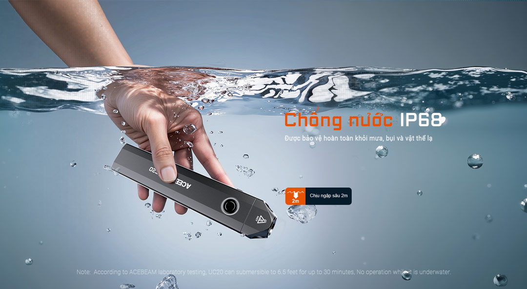 Tiêu chuẩn chống nước của đèn Acebeam UC20