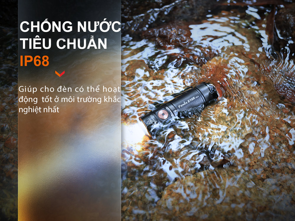 fenix e18r v2.0 đạt chuẩn chống nước IP68