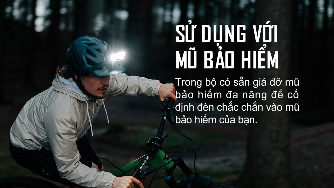 MONTEER 12000 có thể cài trên mũ bảo hiểm