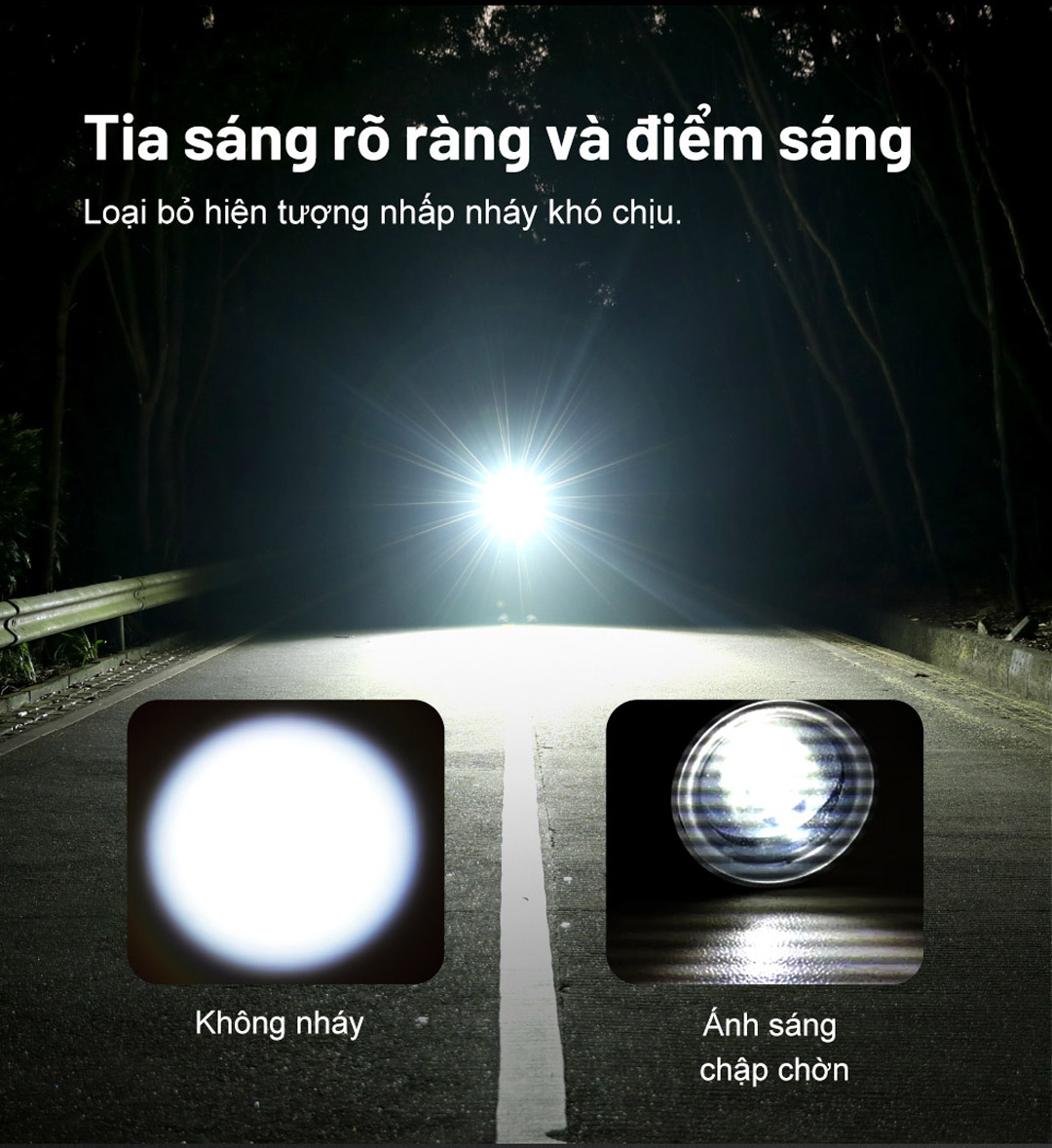 ánh sáng rõ ràng không bị nháy