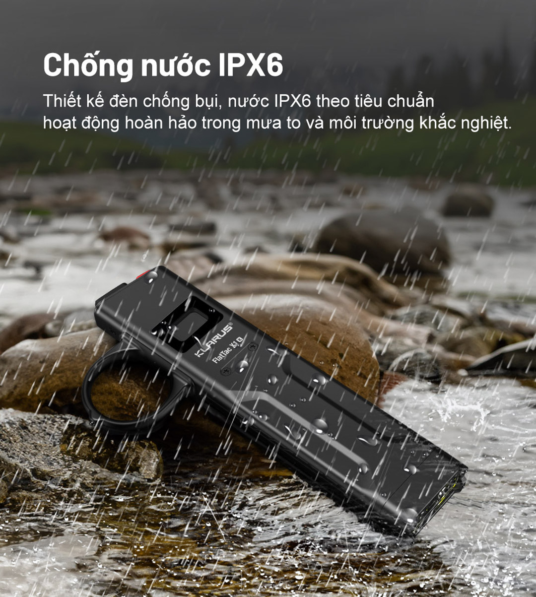 đèn chống nước theo tiêu chuẩn IPX6 hoạt động tốt trong môi trường khăc nghiệt