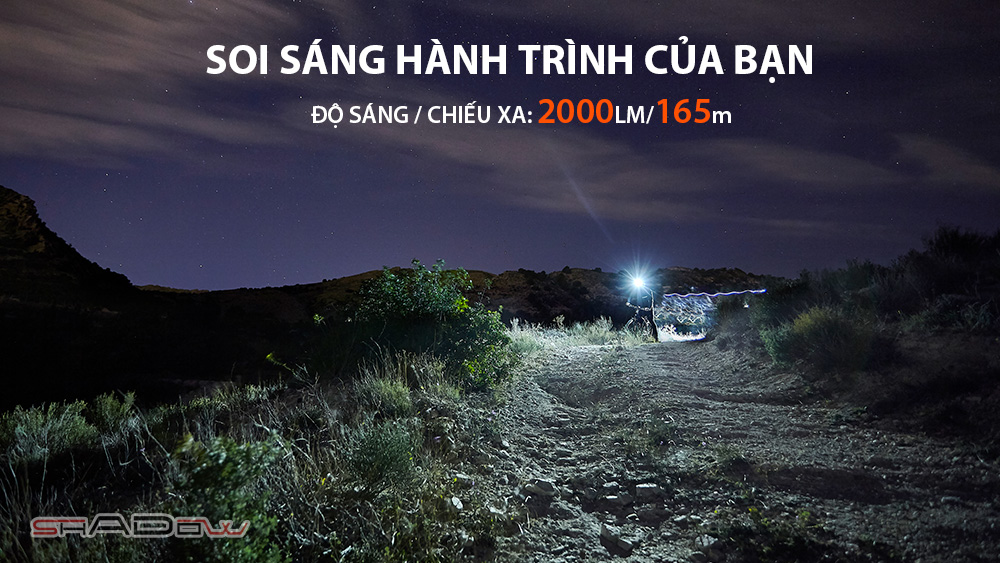 MAGICSHINE ALLTY 2000 với độ sáng 2000 lumen chiếu 165m