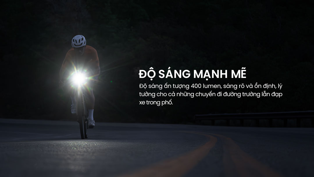Magicshine ALLTY 400 độ sáng 400 lumen, ánh sáng ổn định, phù hợp cho đạp xe đường trường và thành phố