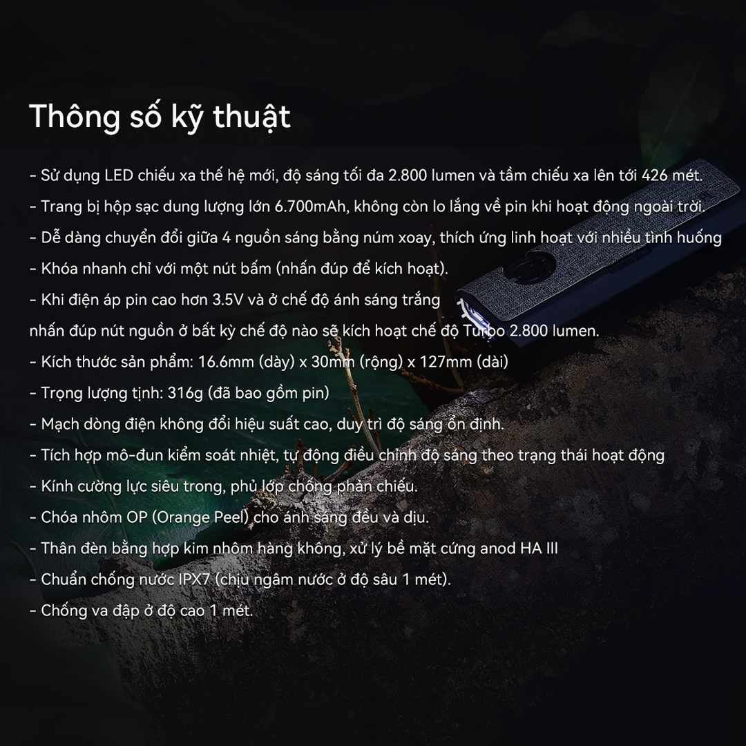 IMALENT GR35 – thông số kỹ thuật chi tiết, độ sáng 2800lm, chiếu xa 426m