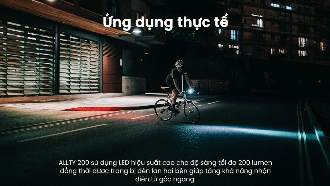 Magicshine ALLTY 200 chiếu sáng mạnh 200 lumen, phù hợp đạp xe đêm, tăng tầm nhìn và an toàn trên đường